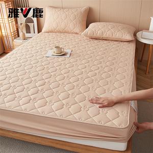 Yalu Простыня на резинке 90х200 см, утолщенная стеганая, цвет Crown-Milk Coffee