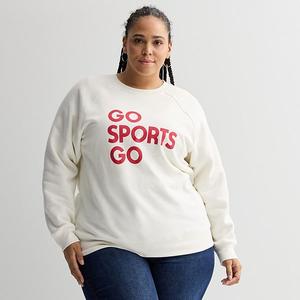Флисовая толстовка с принтом Plus size Sonoma Goods For Life, Ivory Go Sports