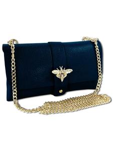 Наплечная сумка Toscanto Schultertasche, Clutch Leder dunkelblau ca. 23cm