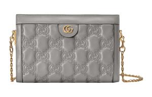 Сумка GG Matelassé Leather Chain Bag через плечо, женская сумка gray GUCCI