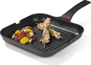 Сковорода-гриль N8WERK, литой алюминий, 28 см, черная, с возможностью смены цвета DS Produkte