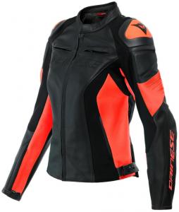 Женская кожаная мотоциклетная куртка Dainese racing 4, Black/Red