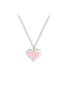 Alexander York Колье с подвеской в виде сердца из серебра 925 пробы, комплект из двух частей из серебра