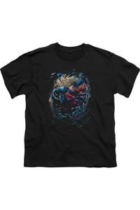 Футболка с коротким рукавом для детей "Superman Breaking Space" Gildan, черный