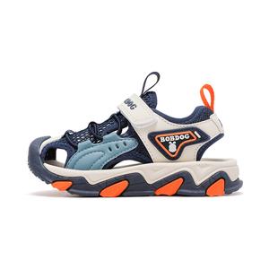 Сандалии детские, нескользящие, износостойкие, дышащие, с низким верхом BOBDOG, бежевый/синий