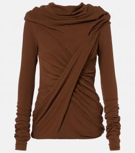 Топ из хлопкового джерси с открытыми плечами Entire Studios, Maple