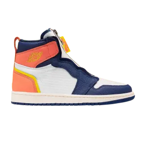 Кроссовки Air Jordan Wmns Air Jordan 1 High Zip 'Blue Void Citron', синий