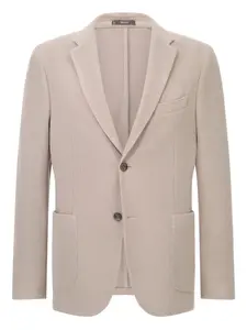 Шерстяной блейзер с микротекстурой Boggi Milano, нейтральный