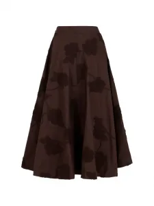 Юбка с цветочным узором ROTATE BIRGER CHRISTENSEN, коричневый