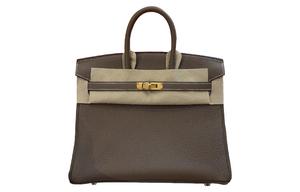 Hermes Сумка Birkin Togo из телячьей кожи, стандартная женская, размер 18, цвет Etoupe, оттенок Elephant Gray