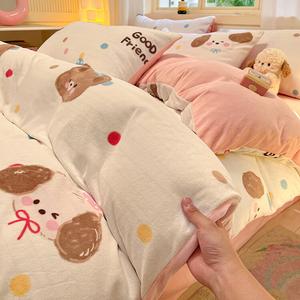 Disney Простыня 180x220 см, двойной наволочки, медвежонок, двусторонний велюр, утепленная