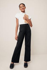 Школьные брюки клеш из эластичного трикотажа с высоким содержанием хлопка, зауженные книзу, с высокой талией (9 17 лет) Next, черный