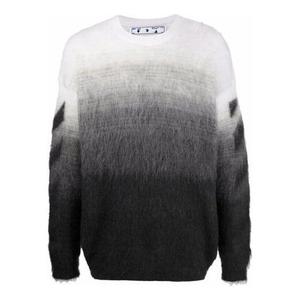 Свитер men's fw21 plush gradient round neck long sleeves pullover wool sweater loose fit autumn black Off-White, черный