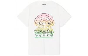 GANNI Футболка Basic Jersey Rainbow Relaxed 'Bright White'