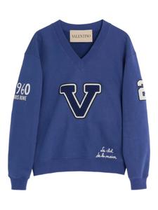 Валентино Гаравани ВЫШИТАЯ ХЛОПКОВАЯ СВИТШОТКА Valentino Garavani, синий