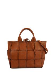 Сумка с ручкой UMA ​​со стильной стежкой HARPA, цвет Caramel Brown