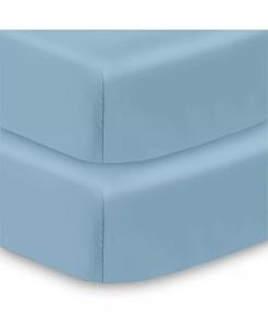 Дышащая простыня из детского хлопка и перкаля, для матраса для детской кроватки и кроватки размером 52 x 28 дюймов (2 шт.) BreathableBaby, синий