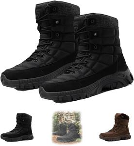 Мужские водонепроницаемые ботинки, легкие, с нескользящей подошвой, для активного отдыха и походов, повседневные, дышащие, высокие тактические военные ботинки, ортопедическая обувь для ходьбы Generic, черный