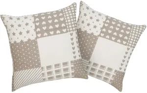 Наволочки Lüttenhütt "Gretje", (2 шт.), детские, 50х50 см, на молнии, смесовый хлопок, пэчворк, бежевый
