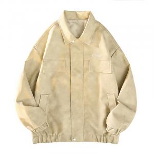 Кожаная куртка Unisex Lapel Moderate LISENPOK, хаки