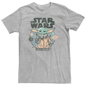 Футболка Big & Tall Star Wars The Mandalorian The Baby Yoda Licensed Character, цвет Athletic Heather