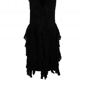 Женское шелковое платье без рукавов с плиссировкой, черное Burberry