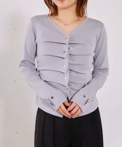 Вязаный пуловер с защипами и пуговицами Archives, цвет Gray