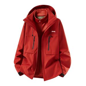 Ветровка Leisure Collection Unisex Jeep, розовыйfinch красный[3-in-1, fleece liner+shell]