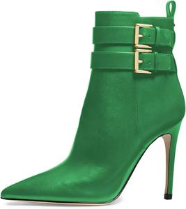 Женские модные ботильоны FSJ с заостренным носком, на высоком каблуке-стилет, с боковой молнией, элегантные уличные зимние обувь для женщин, размеры 4-15 US, Green