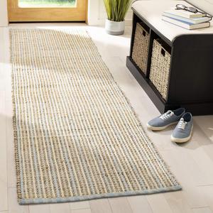 Ковер-дорожка safavieh коллекция cape cod натуральный cap831a ручной работы плоского плетения в полоску jute, 69 x 244 см