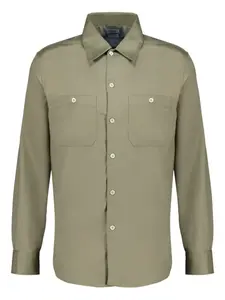 Рубашка из хлопка на пуговицах Brunello Cucinelli, зеленый