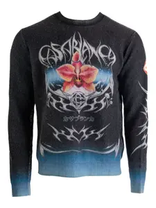 Свитер с графичным принтом Casablanca, серый