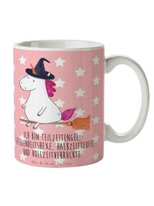 Кружка с надписью Единорог и ведьма в пастельно-красных тонах Mr. & Mrs. Panda