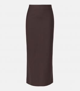 Юбка макси из смесовой шерсти Brunello Cucinelli, Caffé