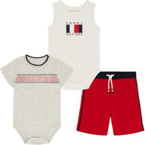 Комплект из двух боди и шорт для девочек Tommy Hilfiger baby-girls, White / Heather / Red