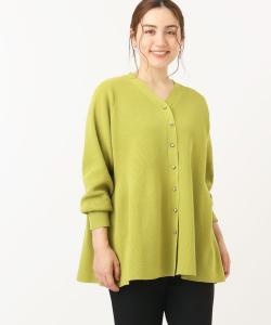 Вязаный кардиган с баской большого размера Eur3, цвет Light Green(30)