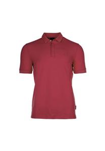 Рубашка поло — облегающий крой однотонный хлопок стрейч Armani Exchange, цвет cardinal