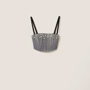 Джинсовый топ MIU MIU, серый