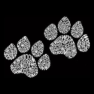 Woof Paw Prints — мужская футболка премиум-класса с текстом Word Art LA Pop Art, черный