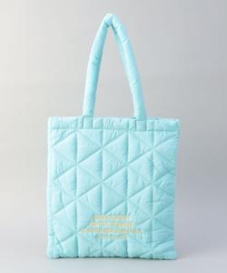 Стеганая сумка-тоут с вышитым логотипом и геометрическим узором Coen, цвет Lime