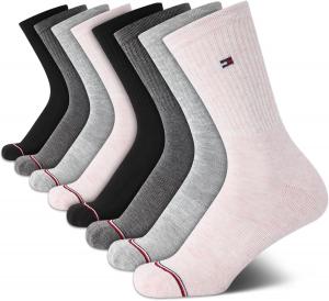 Женские носки Tommy Hilfiger Crew - 8 пар мягких спортивных носков до середины голени с амортизацией для женщин (размер обуви: 4-10), Rose Smoke Heather Assorted