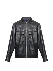 Кожаная куртка на молнии Ps Paul Smith, синий