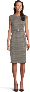Женское платье-футляр Calvin Klein с короткими рукавами и вырезом-лодочкой, Black/Malt/Cream