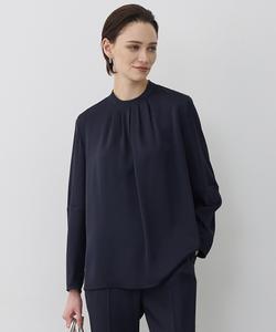 Блузка из ацетатного двойного атласа с рукавами-фонариками