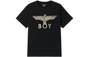 Футболка Unisex Boy London черная с белым логотипом