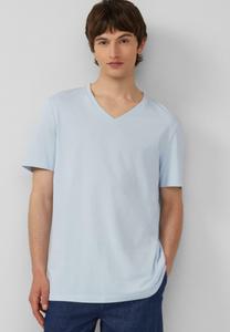 Базовая футболка MIT V-AUSSCHNITT UND LOGO s.Oliver, светло-голубой