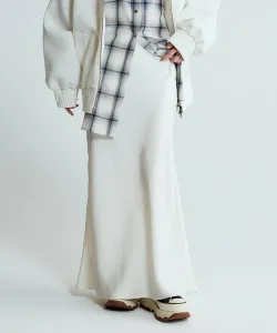 Длинная юбка из атласа разных расцветок Jeanasis, цвет Off (08)