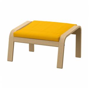 Табурет для ног IKEA POÄNG, skiftebo желтый/шпон дуба