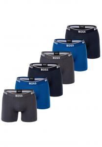 Боксеры 6 шт. в упаковке - трусы-боксеры 6 шт. эластичный хлопок логотип Boss, синий