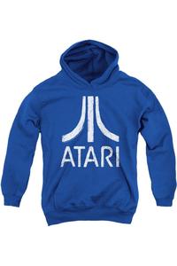 Atari худи с грубым логотипом для молодежи Gildan, синий